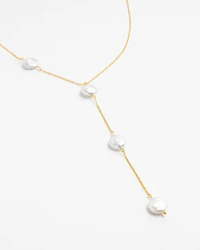 Flat Pearl Chain Necklace