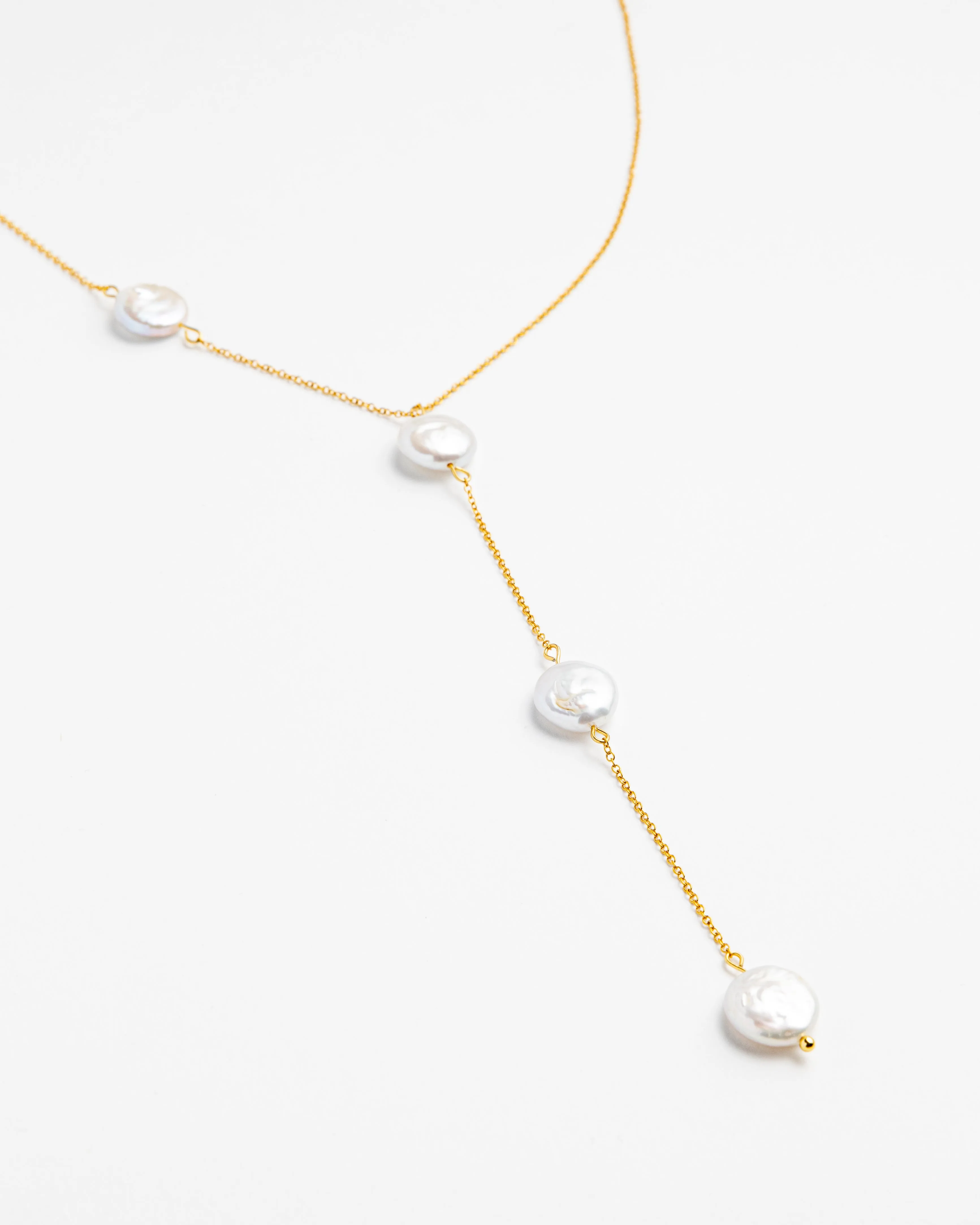 Flat Pearl Chain Necklace