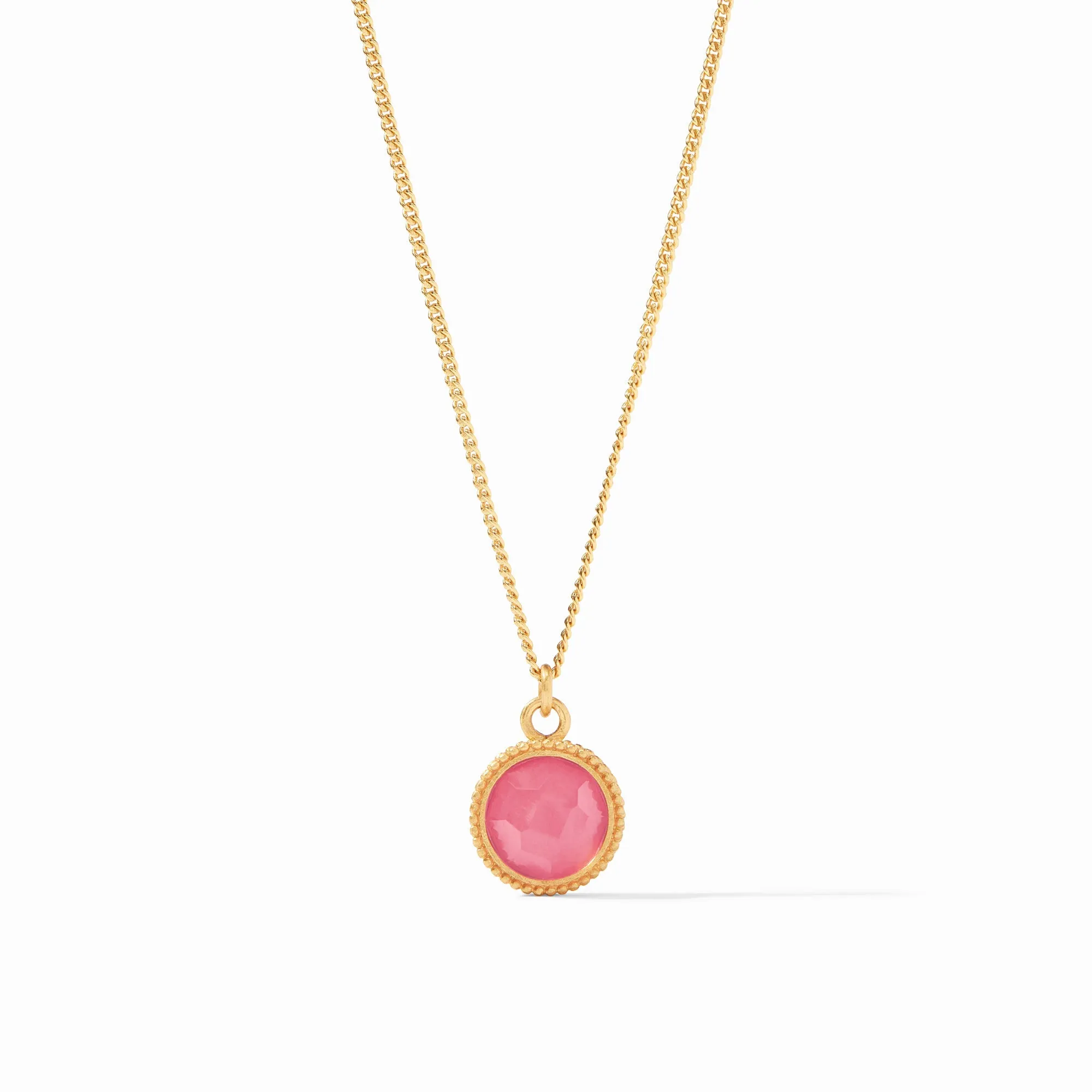 Fleur-de-Lis Solitaire Necklace - Peony Pink