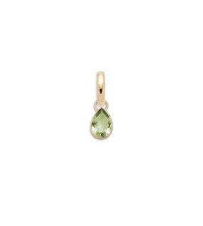 Forever & Always a Pair - Love : 0.65ct Peridot Pear Pendant with Oval Push Gate