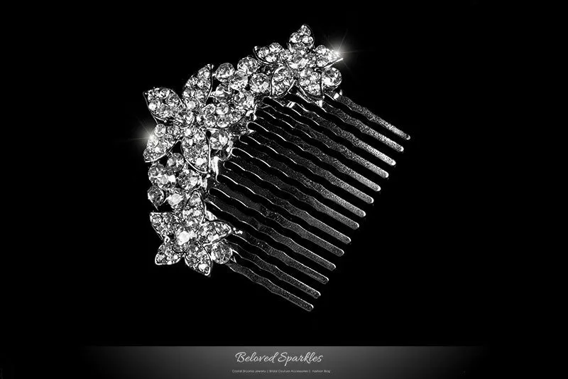 Frannie Petite Flower Hair Comb | Crystal