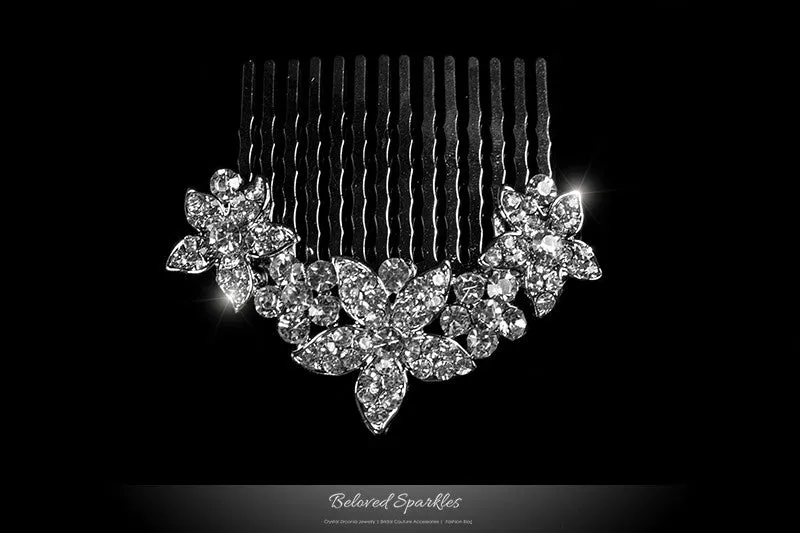 Frannie Petite Flower Hair Comb | Crystal