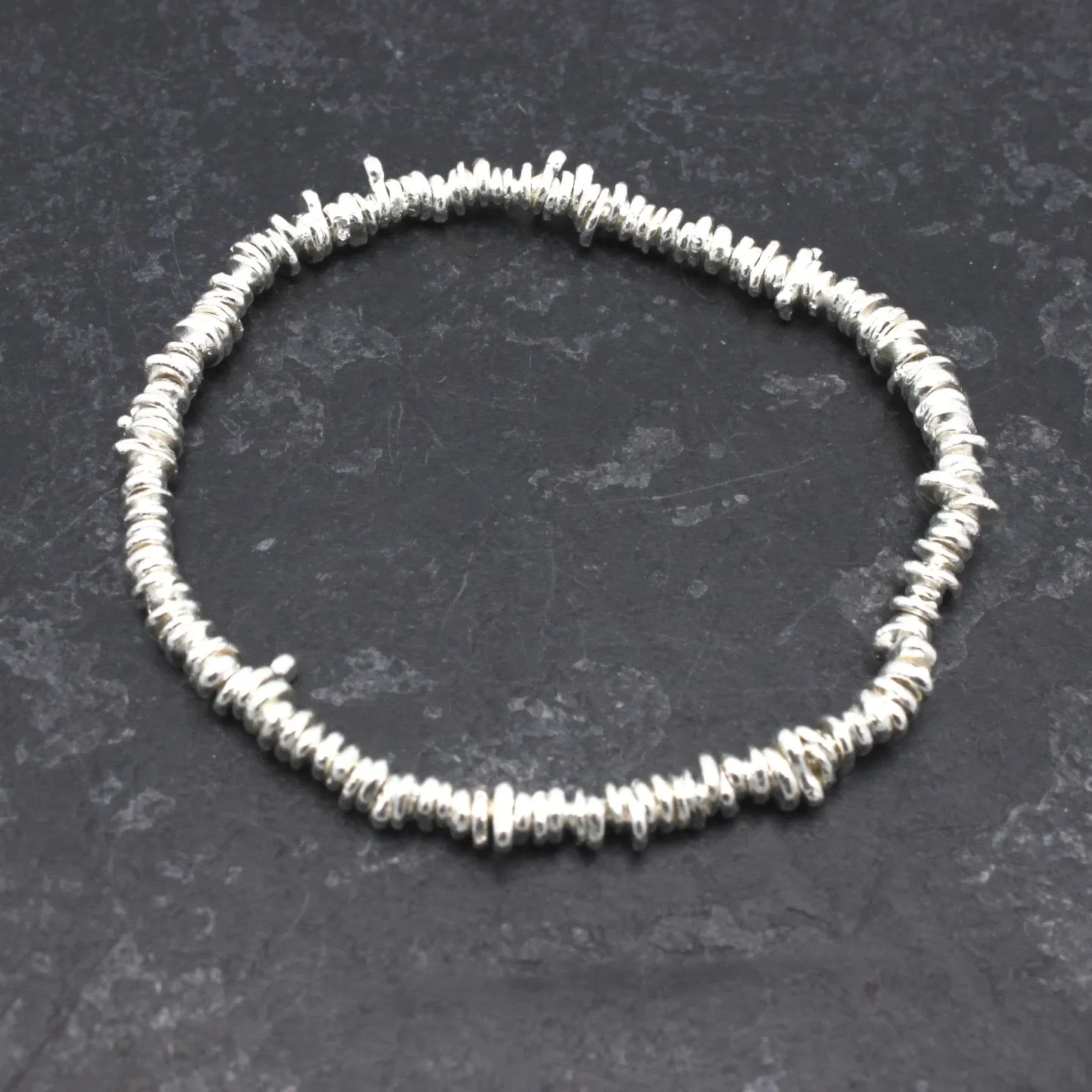 Freeform Fine Silver Nugget Bracelet NO charm