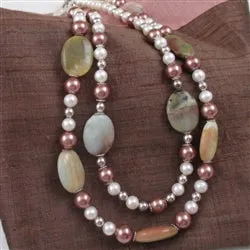 Fresh Water Pearls and Gemstone Bead Necklace