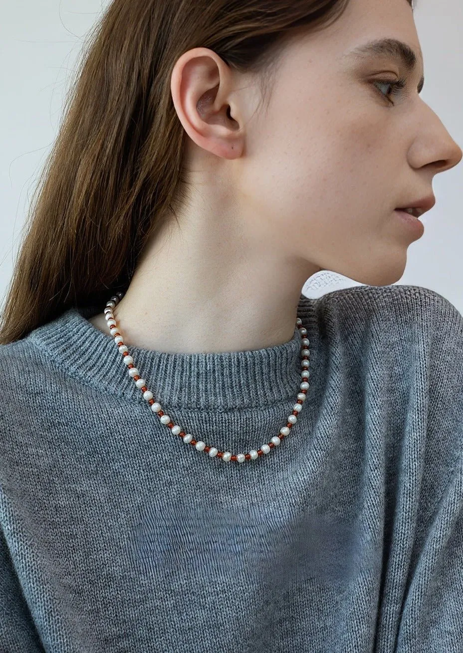 FRESHWATER PEARL CORAL NECKLACE