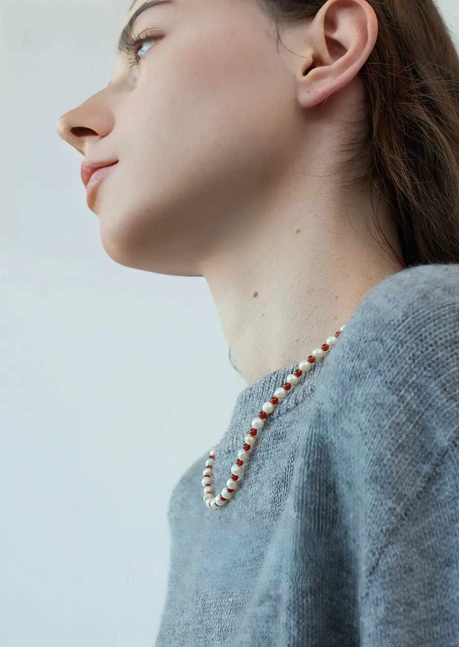 FRESHWATER PEARL CORAL NECKLACE