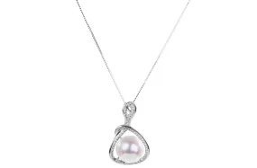 Freshwater Pearl Pendant and Sterling Silver (925) Chain Necklace 12mm