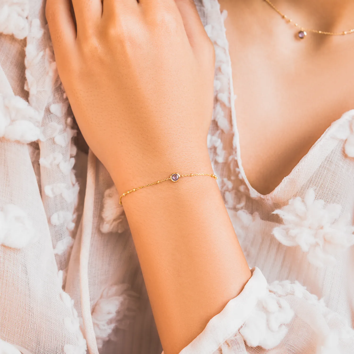 Gold Birthstone Bracelet