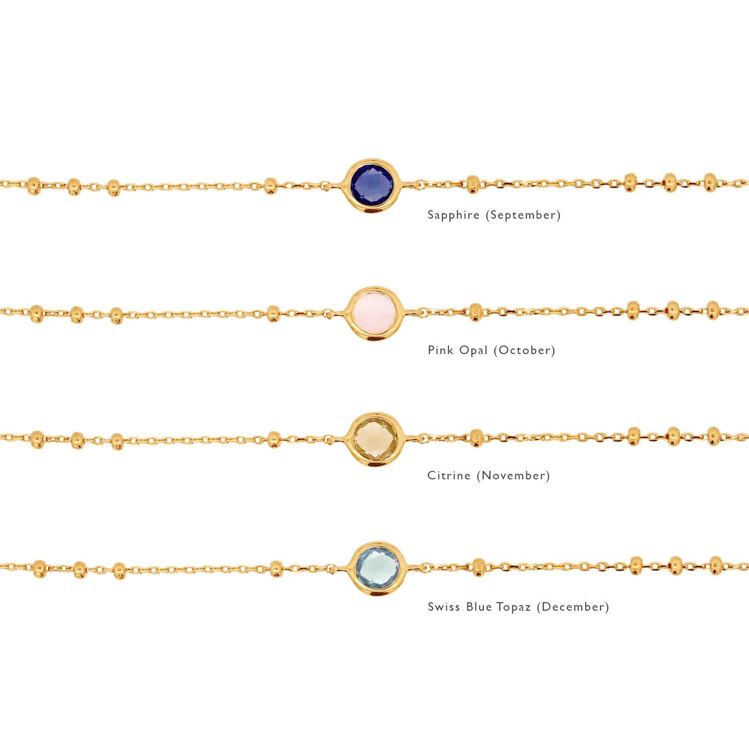 Gold Birthstone Bracelet