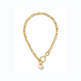 Gold Chain with Pebble Pearl