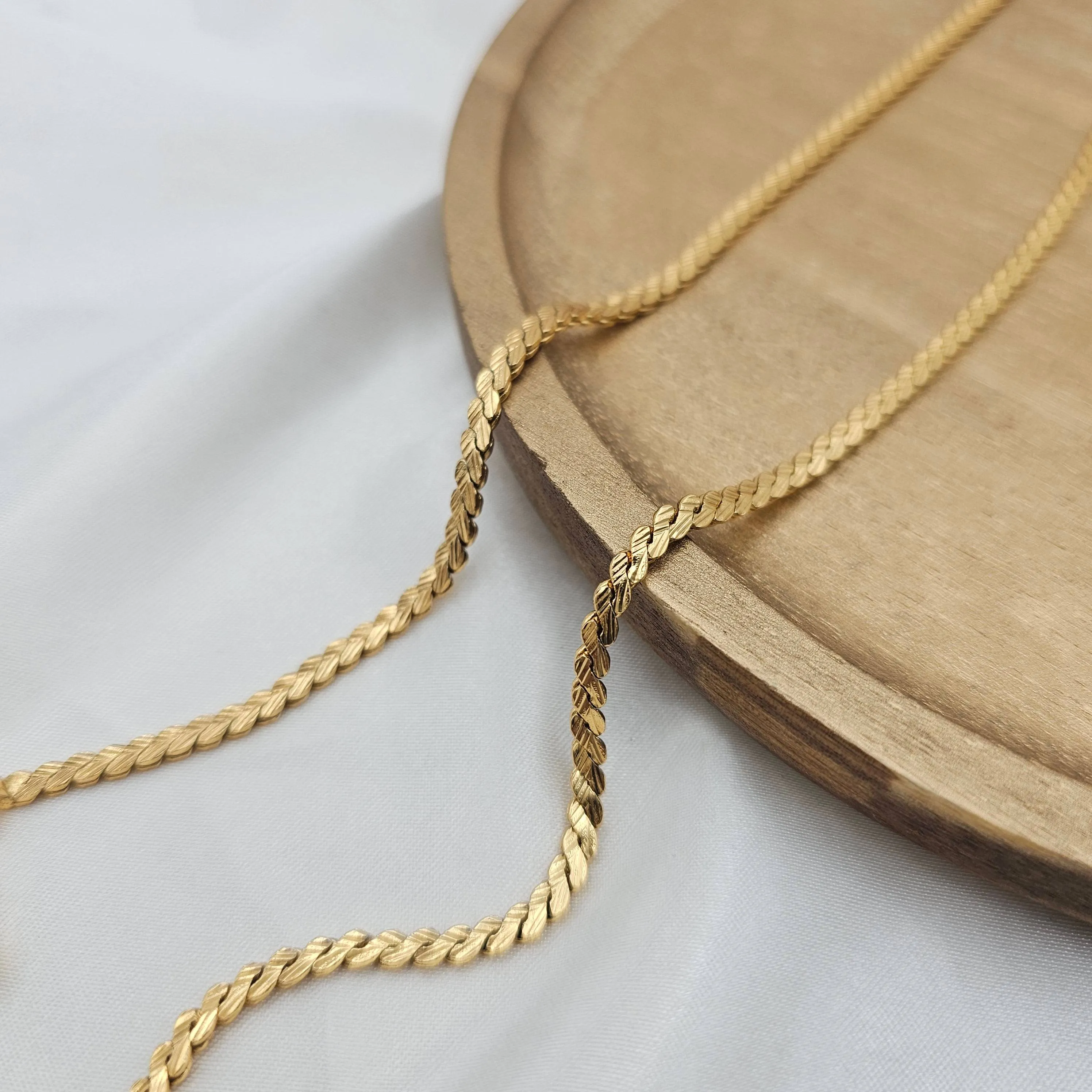 Gold Plated Breaded Chain Anklets