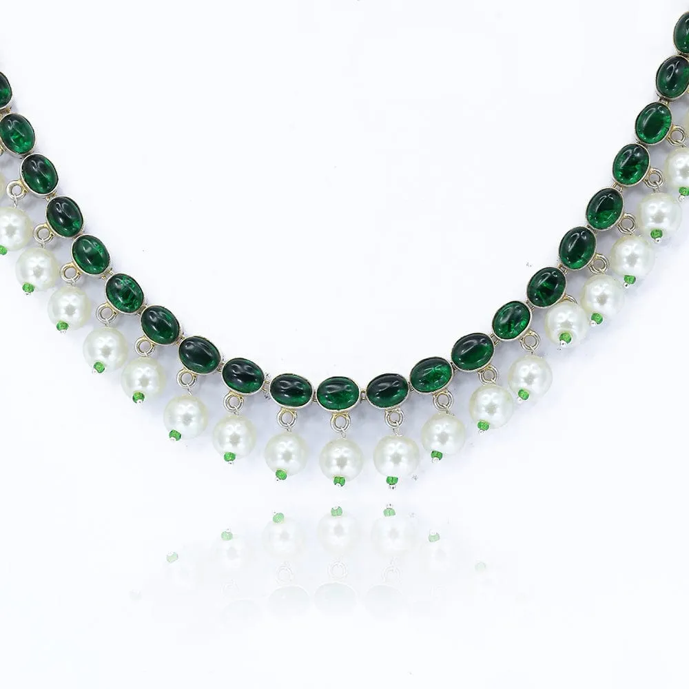 Gold Plated Green Spinel Necklace