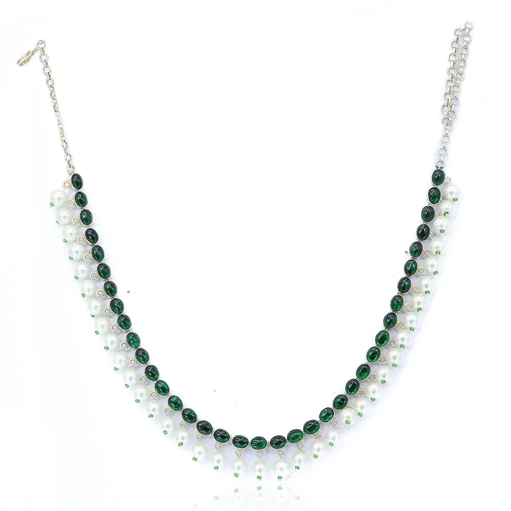 Gold Plated Green Spinel Necklace