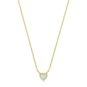 Gold Plated Micro Opal Heart Necklace