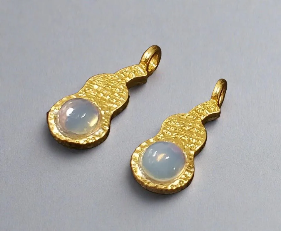 Gold Vermeil Designer Ethiopian Opal Charm Pendant