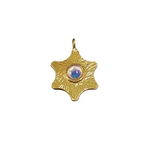 Gold Vermeil Ethiopian Opal Floral Charm