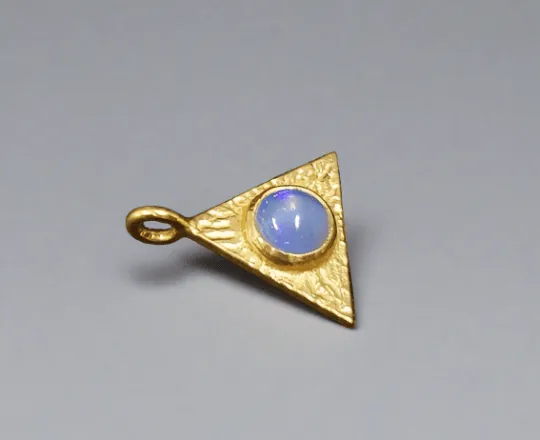 Gold Vermeil Ethiopian Opal Triangle Charm Pendant