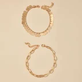 Golden beach anklet