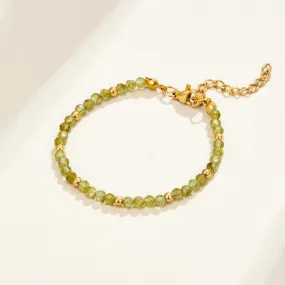 Green Peridot Bead Bracelet