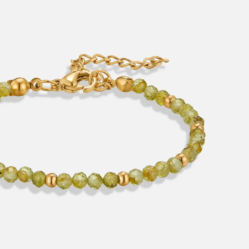 Green Peridot Bead Bracelet