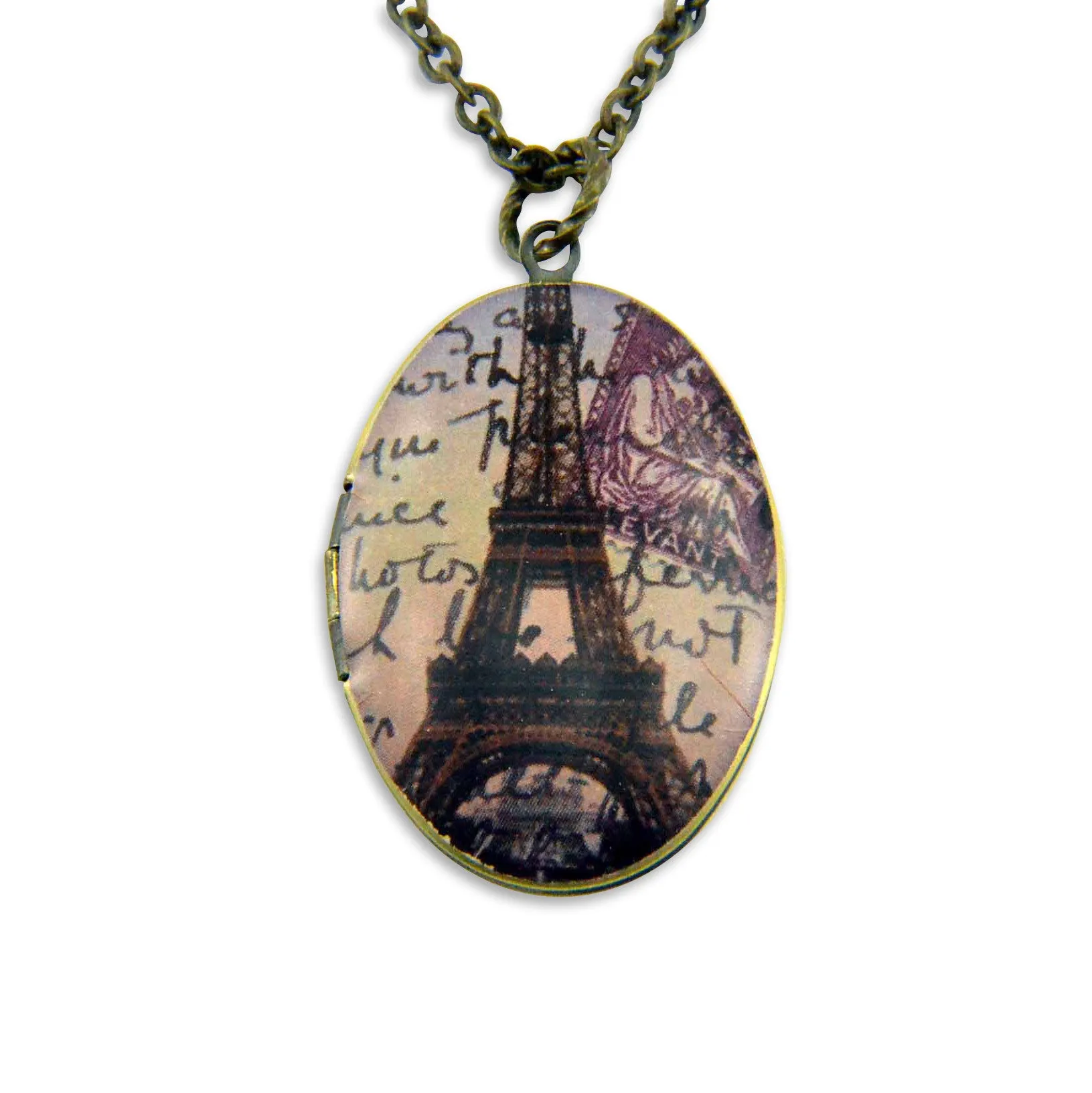 Greetings from Paris Vintage Theme Photo Locket