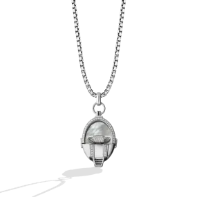 GROGU™ WOMEN'S PENDANT 1/4 CT.TW. White Diamonds and Mother of Pearl Silver