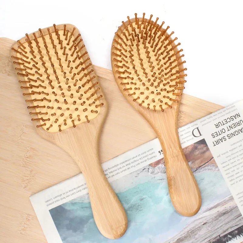 Hair brush with bamboo bristles, smooth hair tail comb, natural eco-friendly hair brush, massage scalp dry hair brushes