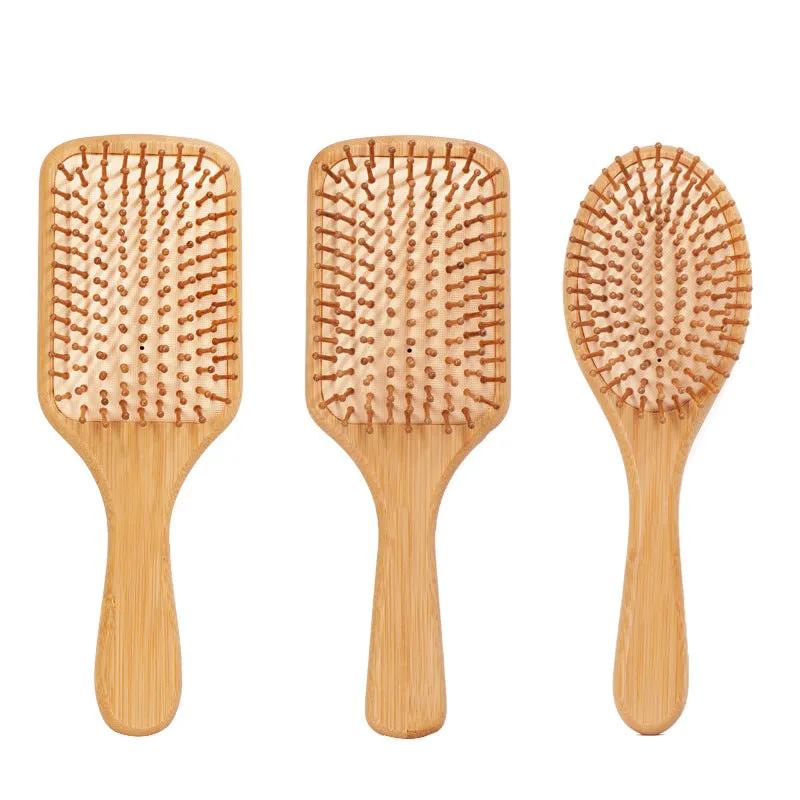 Hair brush with bamboo bristles, smooth hair tail comb, natural eco-friendly hair brush, massage scalp dry hair brushes