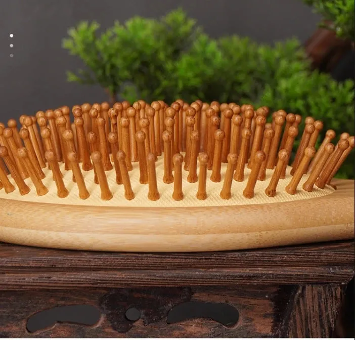 Hair brush with bamboo bristles, smooth hair tail comb, natural eco-friendly hair brush, massage scalp dry hair brushes