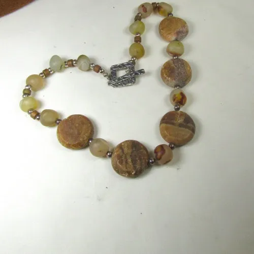 Handcrafted Agate Beaded Necklace Afghanistan Agate