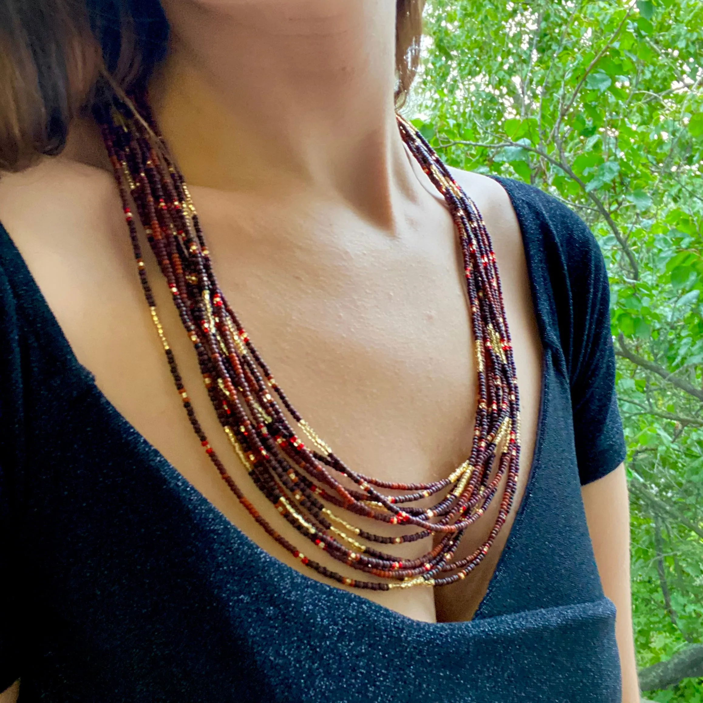 Handmade Long Wrap Layered Necklace for Women