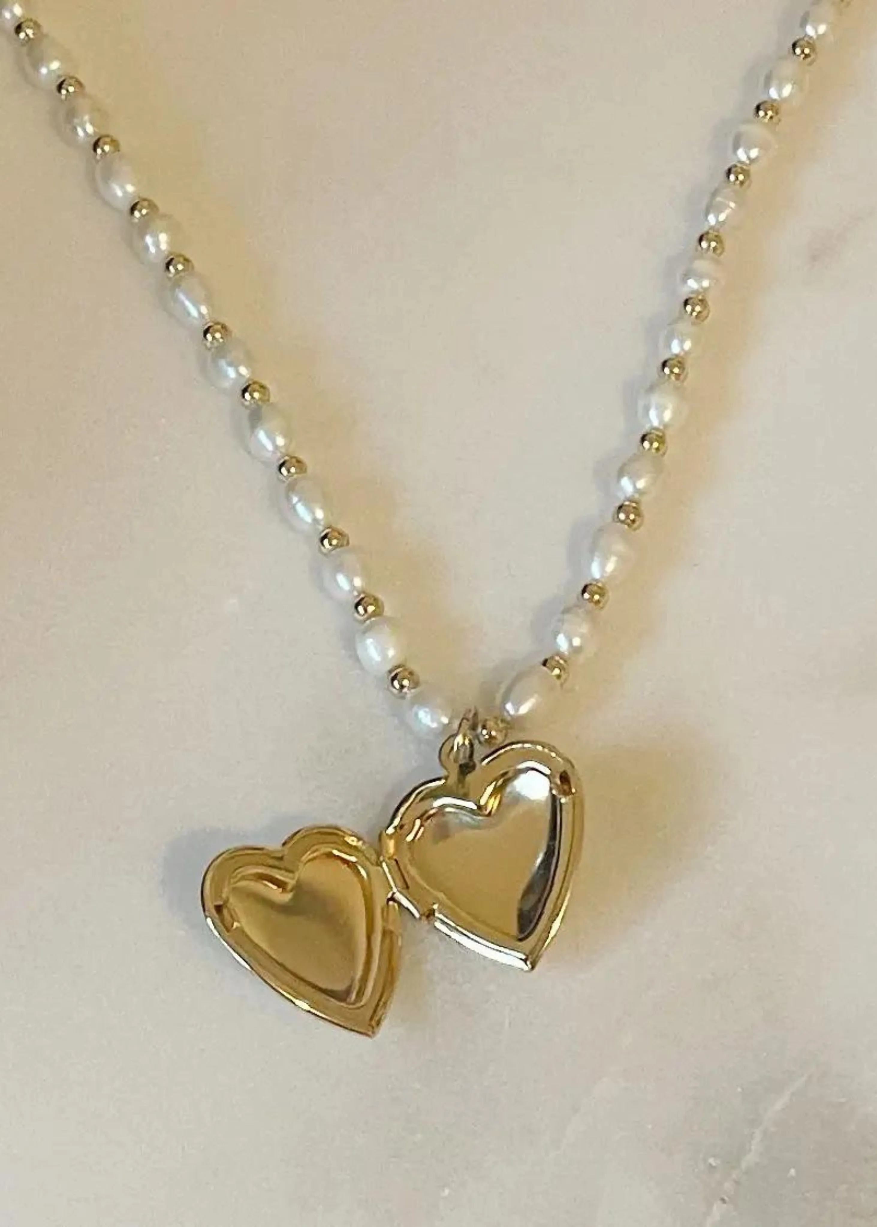 Heart of gold locket necklace