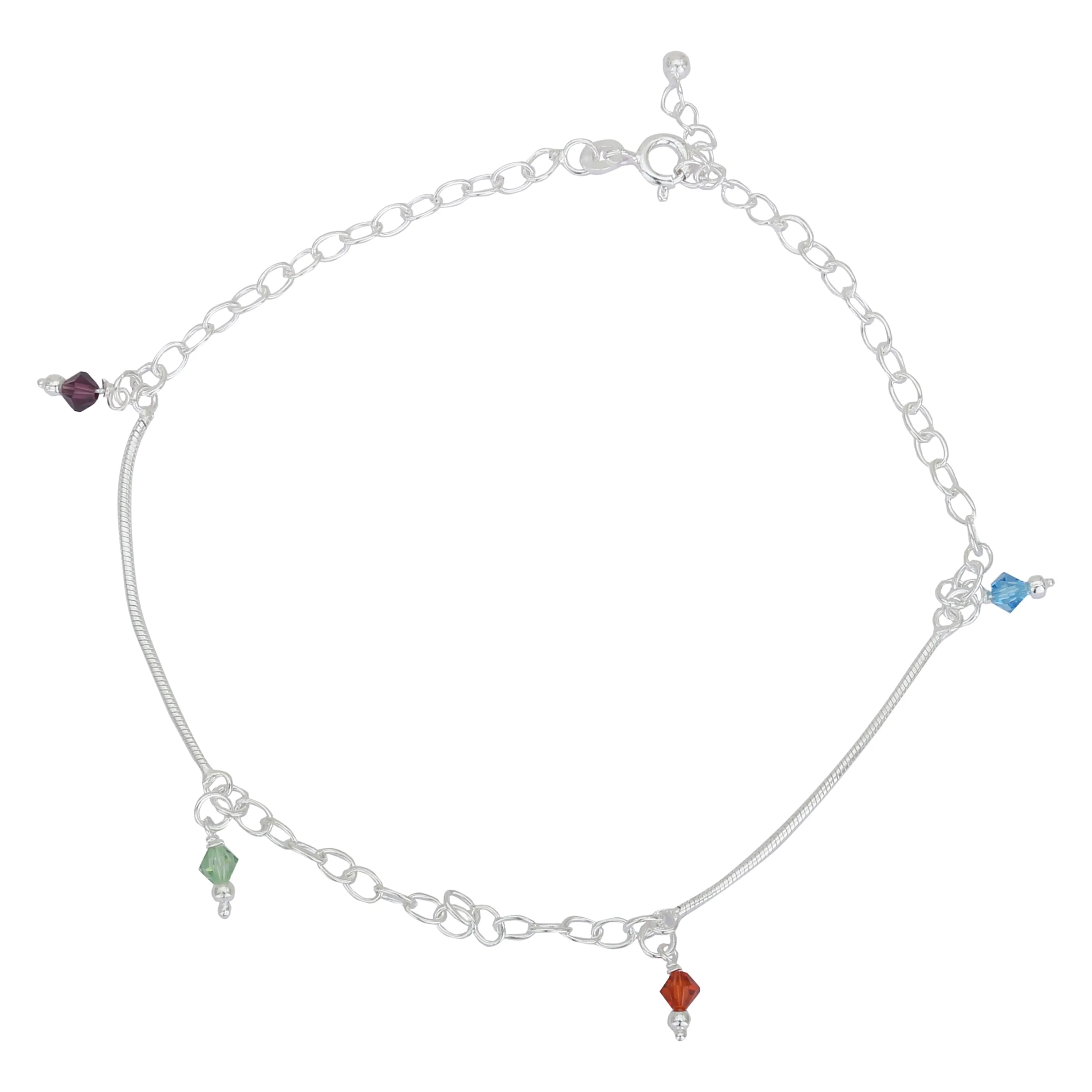 iJuels 925 Sterling Silver Italian Silver anklets/payal set For Girls/Women