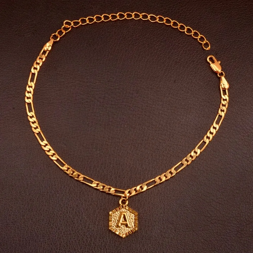 Initial Letter Anklet for Women