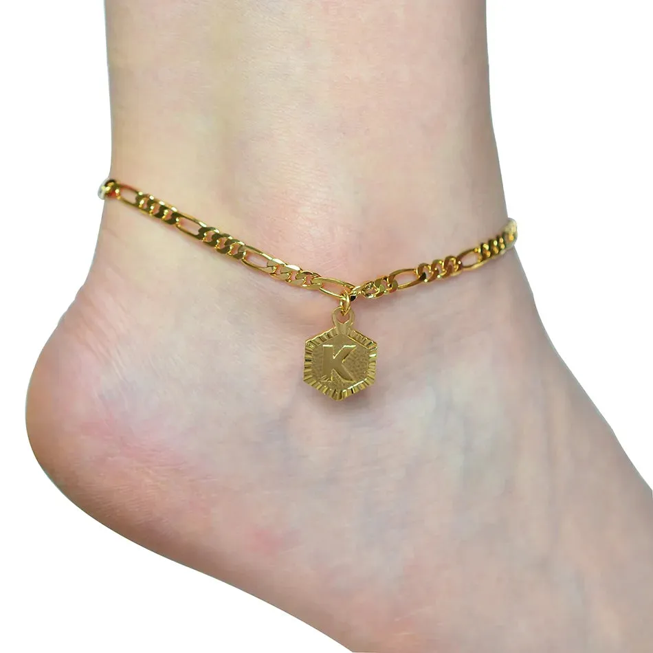 Initial Letter Anklet for Women