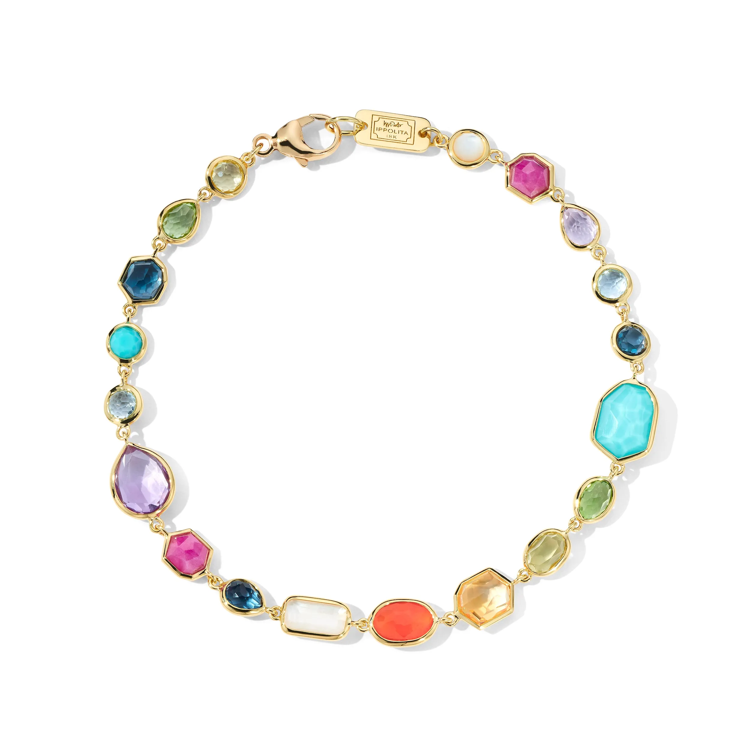 IPPOLITA Rock Candy Yellow Gold Bracelet in Summer Rainbow