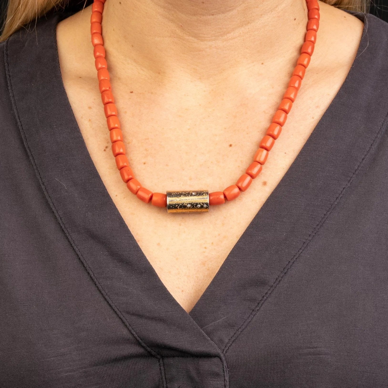 Italian Coral Bead Necklace