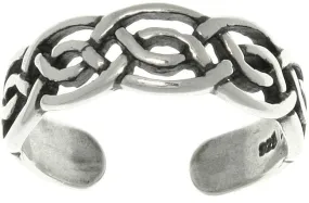 Jewelry Trends Sterling Silver Celtic Round Knot Adjustable Toe Ring