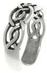 Jewelry Trends Sterling Silver Celtic Round Knot Adjustable Toe Ring