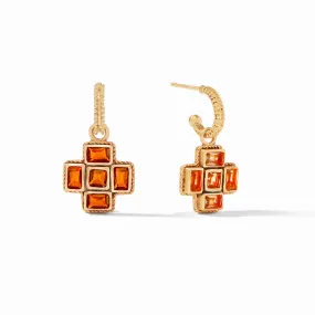 Julie Vos - Savoy Hoop & Charm Earring Gold Coral