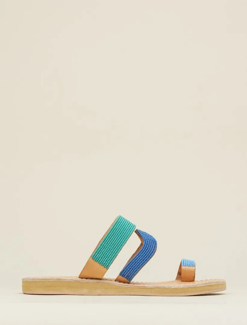 Kai Lp Leather Sandal Aqua