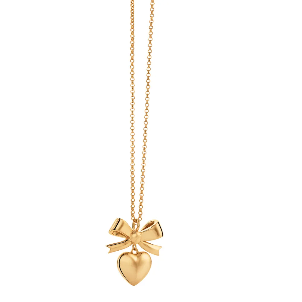 Karen Walker Super Love Bow Necklace - 9ct Yellow Gold