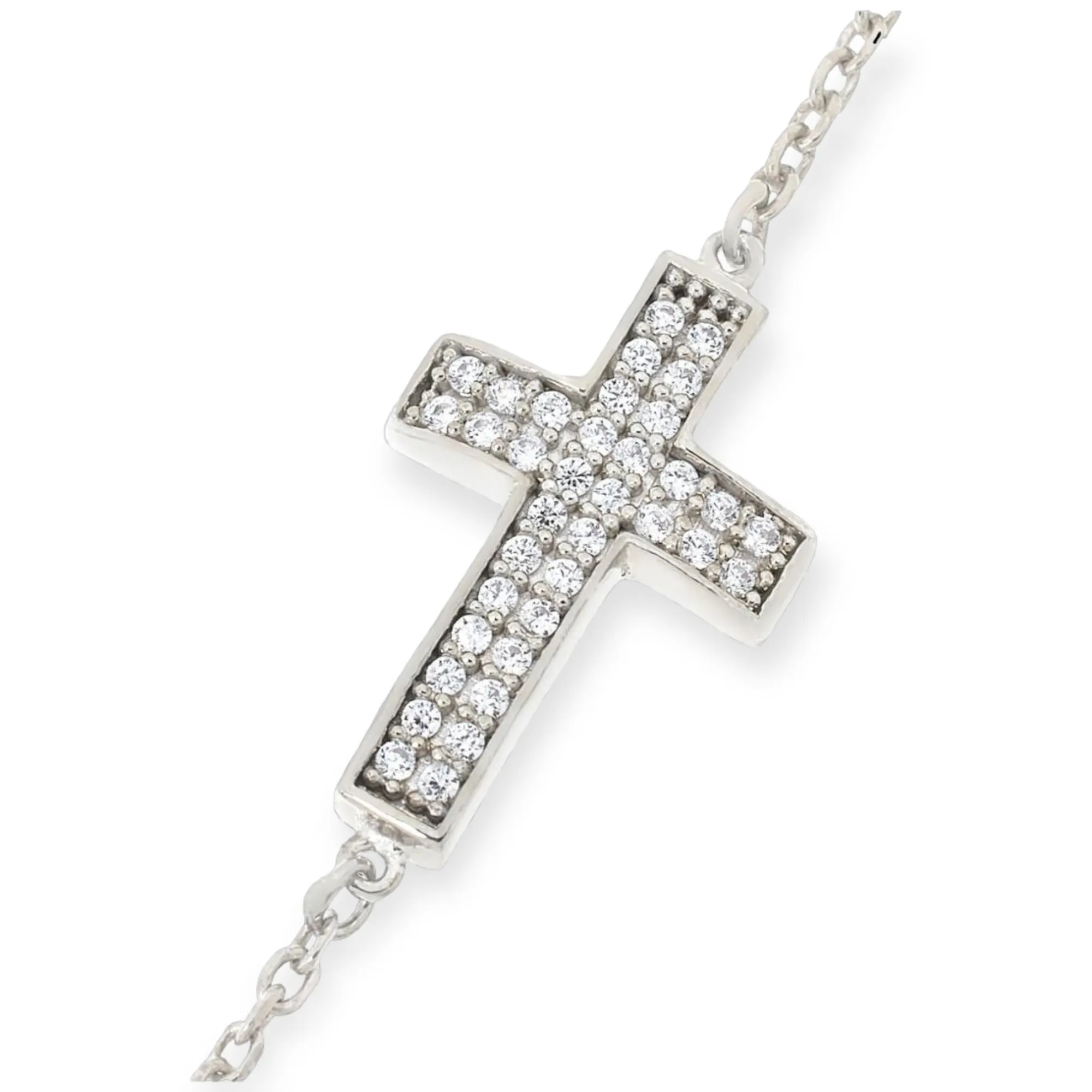 Katharine McPhee Inspirational Cross Chain Necklace - Sterling Silver