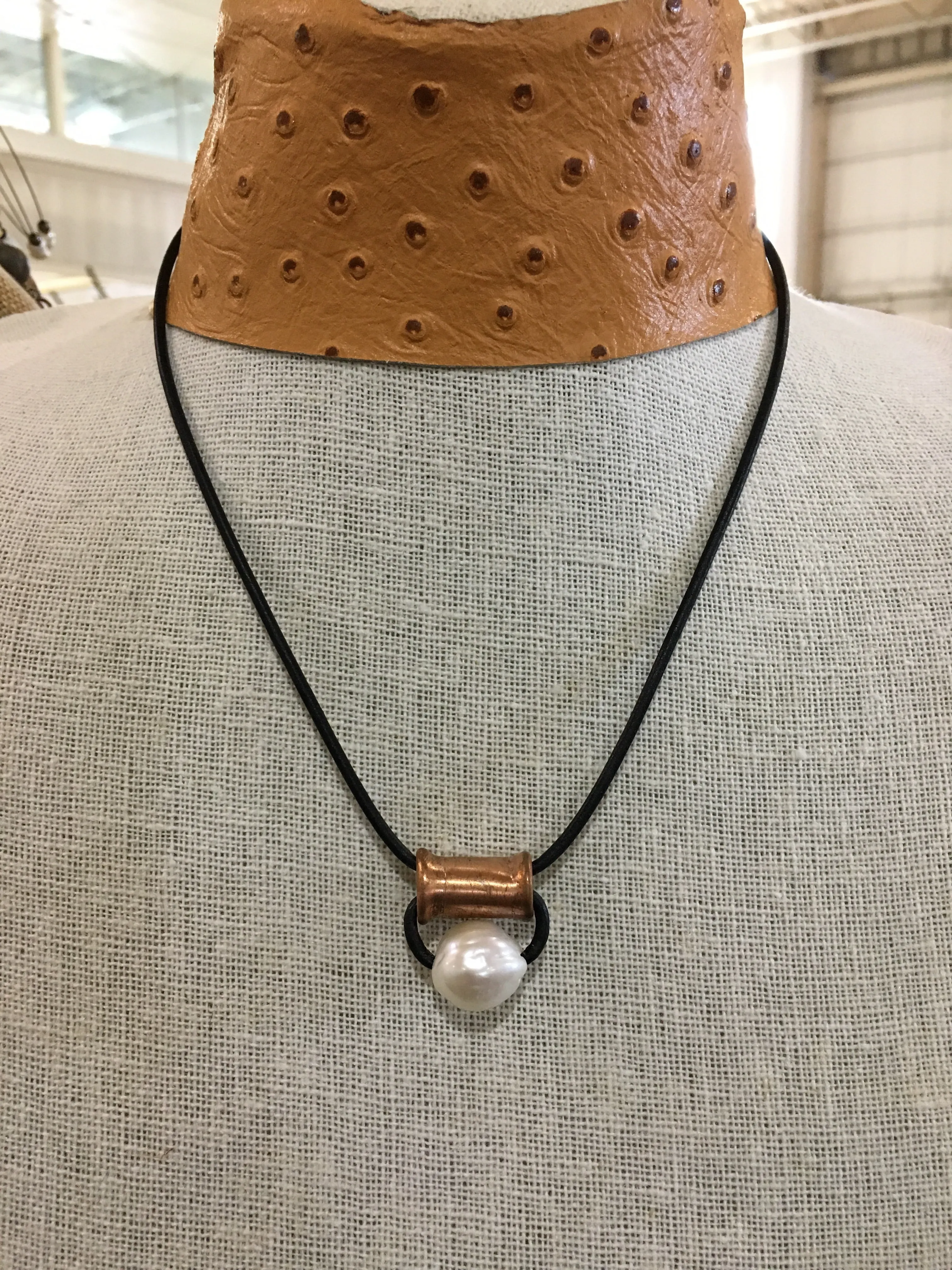 Katie’s Necklace (Art Deco Pearl & Copper Necklace)