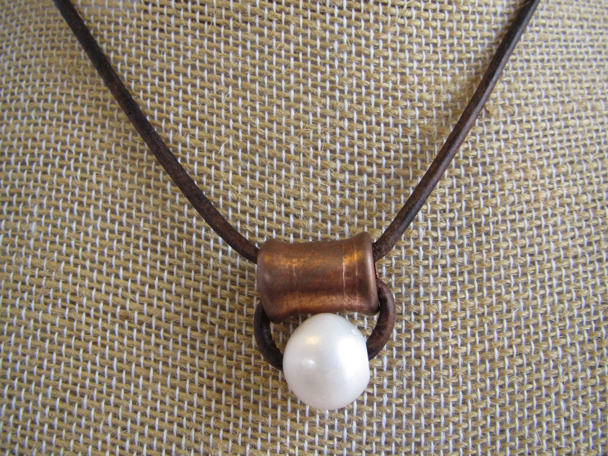 Katie’s Necklace (Art Deco Pearl & Copper Necklace)