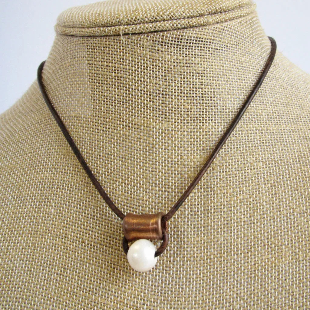 Katie’s Necklace (Art Deco Pearl & Copper Necklace)