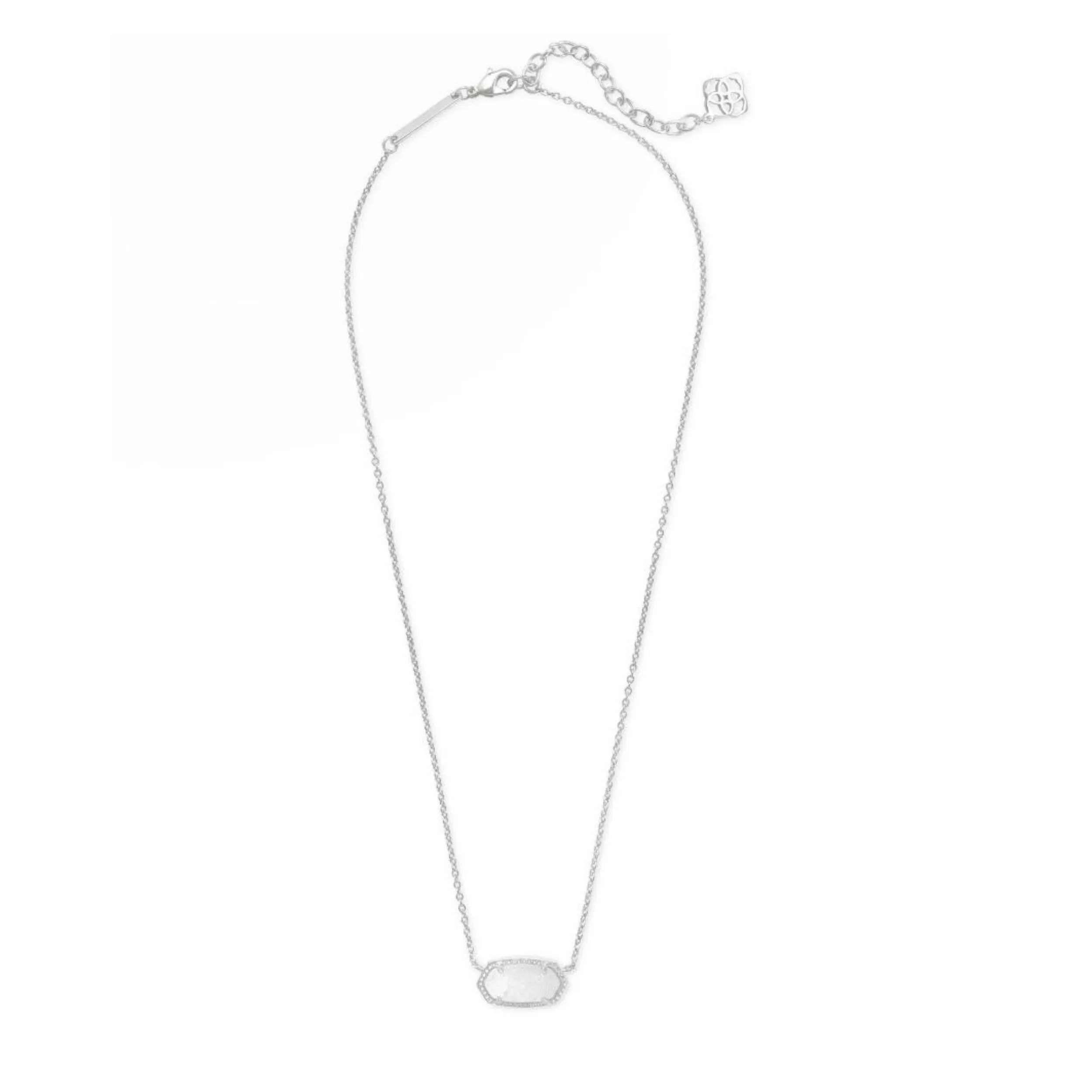 Kendra Scott | Elisa Silver Pendant Necklace in White Kyocera Opal