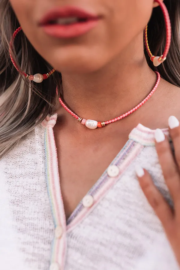 Kendra Scott Raven Gold Braided Choker Necklace in Coral Mix