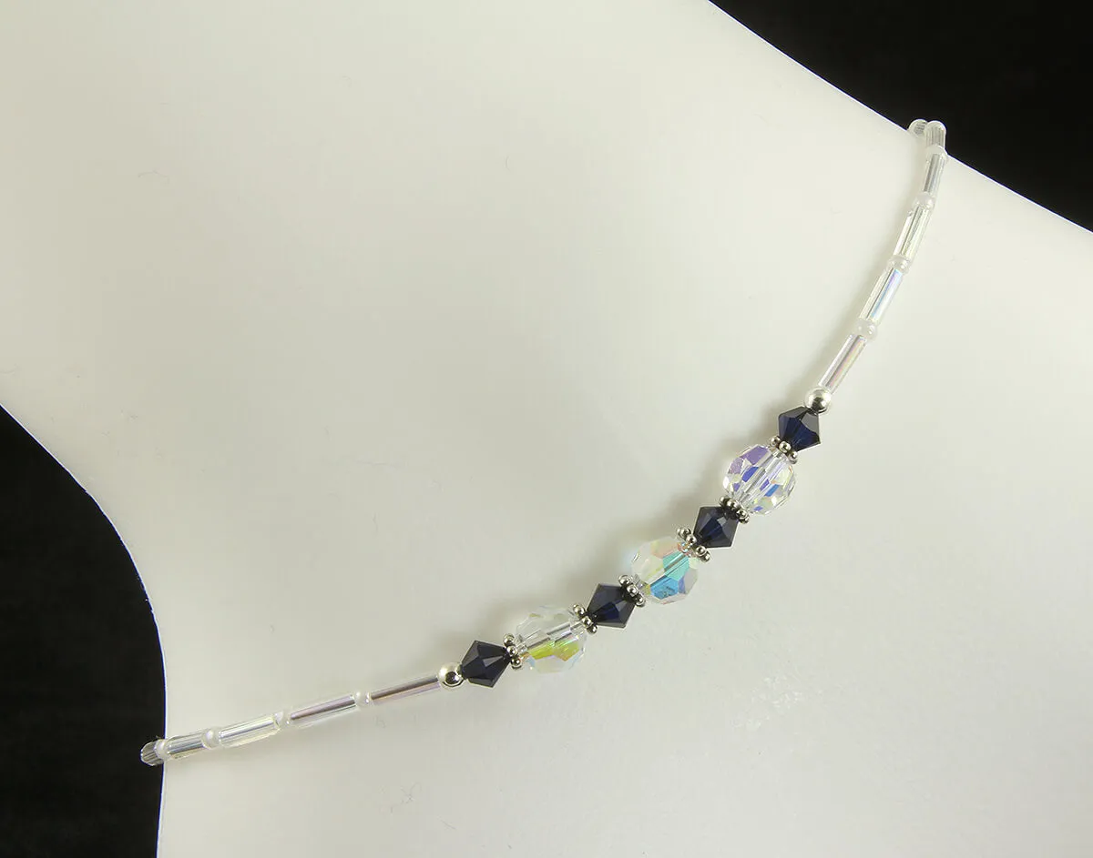 Kismet - Something Dark Blue Crystal Wedding Anklet