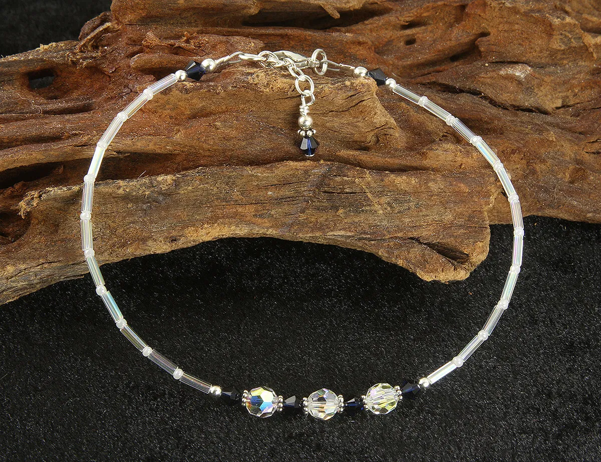 Kismet - Something Dark Blue Crystal Wedding Anklet